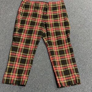 J. Crew Black Tartan Plaid Cropped Trousers